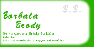 borbala brody business card